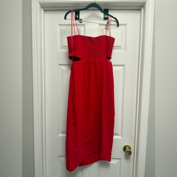 AMANDA UPRICHARD Kloss Side Cutout Midi Dress Red Revolve Size Large - Picture 6 of 7